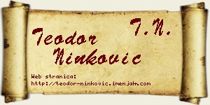 Teodor Ninković vizit kartica